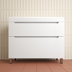 Style Line Тумба под раковину Остин 100 белая матовая – фотография-3